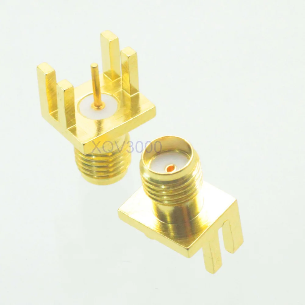 1pce Connector SMA female jack pin solder PCB clip edge mount 9.0mm RF