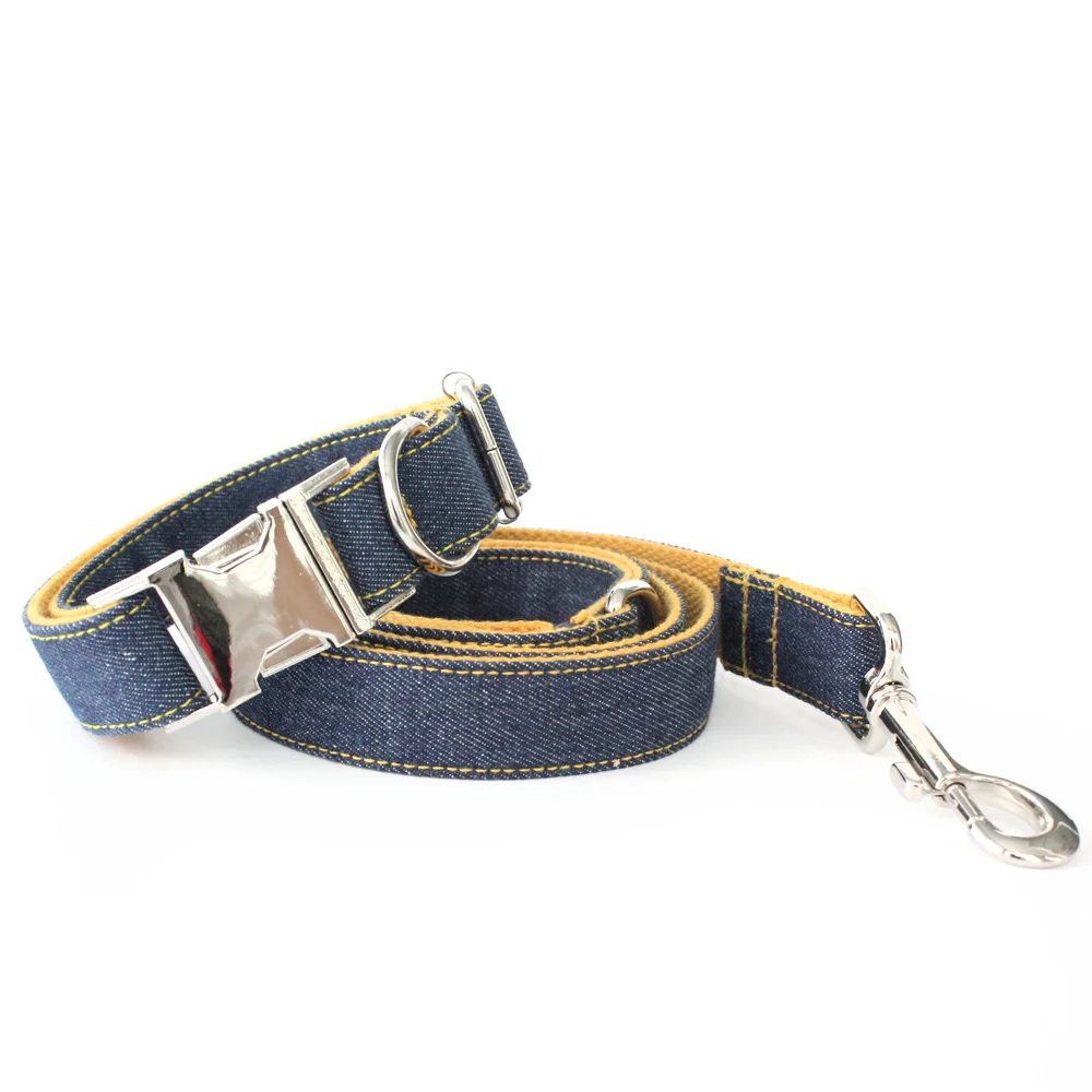 

Handmade Blue Cotton Dog Collar Leads Combination Pure Color Leadses Collar For Dogs 6045013 Pet Accessories Supplies
