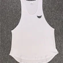 Мужские спортивный жилет для бега печатные хлопковые тела утягивающая рубашка бег Бодибилдинг без рукавов футболки