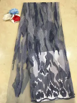 

Grey Color Nigerian French Lace Fabrics 2019 African Tulle Lace Fabric High Quality African Lace Wedding Fabric For Dress FJ3296