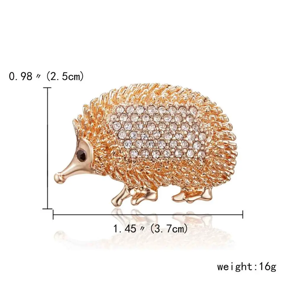 RINHOO высокое качество сплав разноцветная Брошь Стразы кошка рыба животные ювелирные изделия пальто платье любовница девушка Женщины Подарочные броши - Окраска металла: Hedgehog