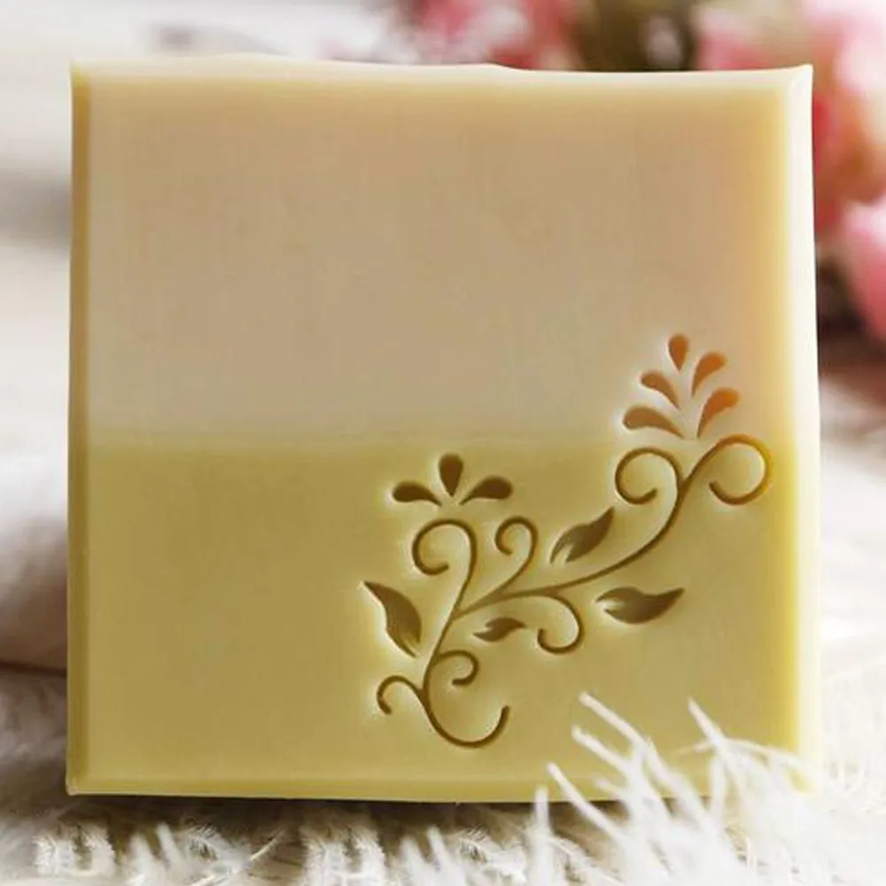 

Plant Pattern Soap Stamp Transparent Soap Seal With Handle Acrylic Stamp Custom For Soap Making
