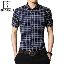 Для мужчин рубашки Новое поступление; Летнее Модные узкие в британском стиле футболка с короткими рукавами для фитнеса Повседневное Мужская рубашка в деловом стиле M-5XL M063