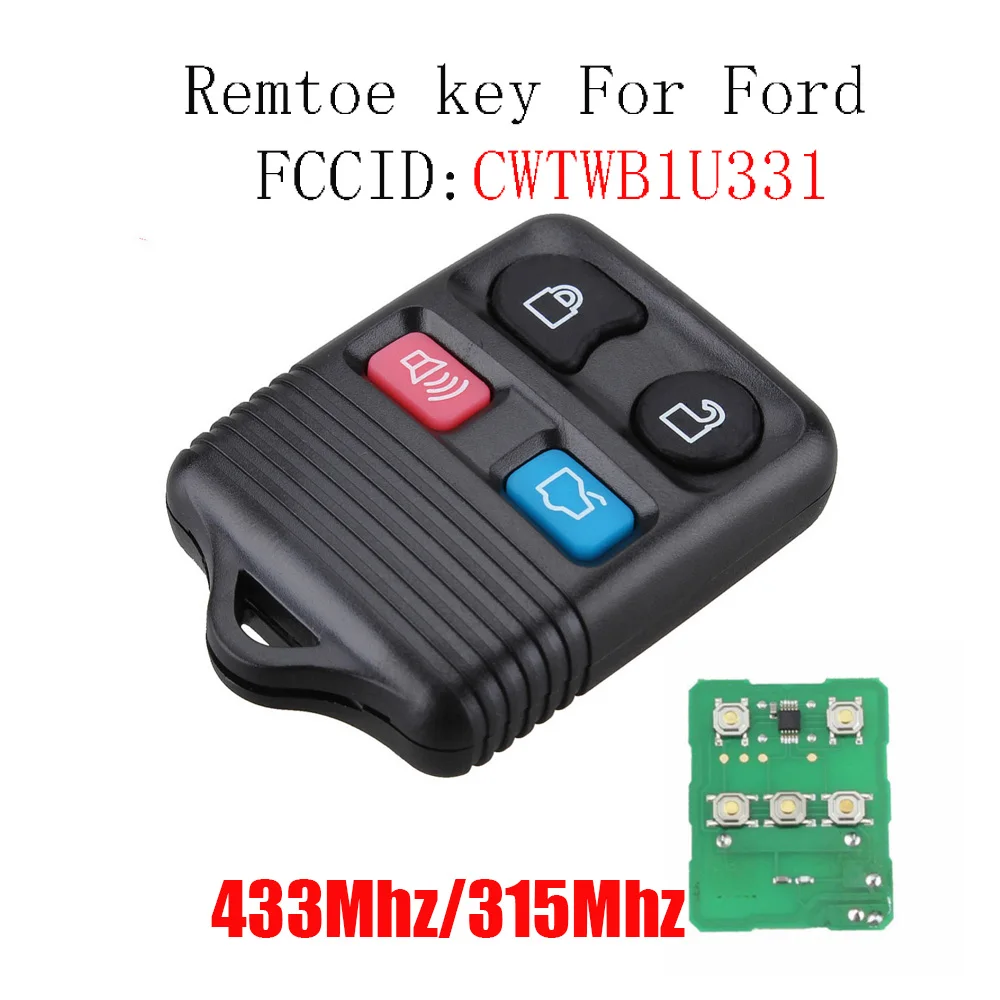 Remote Key Transit Keyless Entry Fob 4 Button 315MHz / 433mhz For Ford