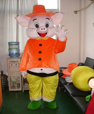

Happy Pig Mascot Costumes Cartoon Apparel Advertisement Costumes Halloween Birthday Party Animal Mascot Costume Cute Game Play