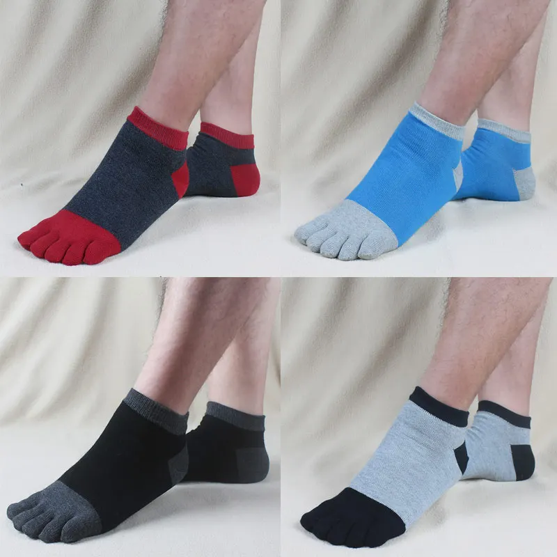 Top Selling Men Casual Pure Cotton Five Fingers Toe Ankle Short Socks Deodorization