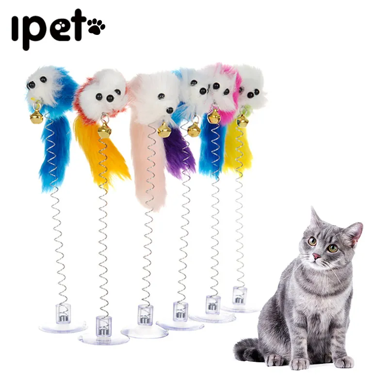 HOOPET Cheap Cat Toys Interactive Elastic Fake Rat Sucker Spring Mouse