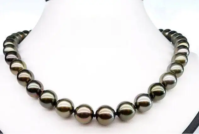 

229-10MM NATURAL SOUTH SEA BLACK PEARL NECKLACE