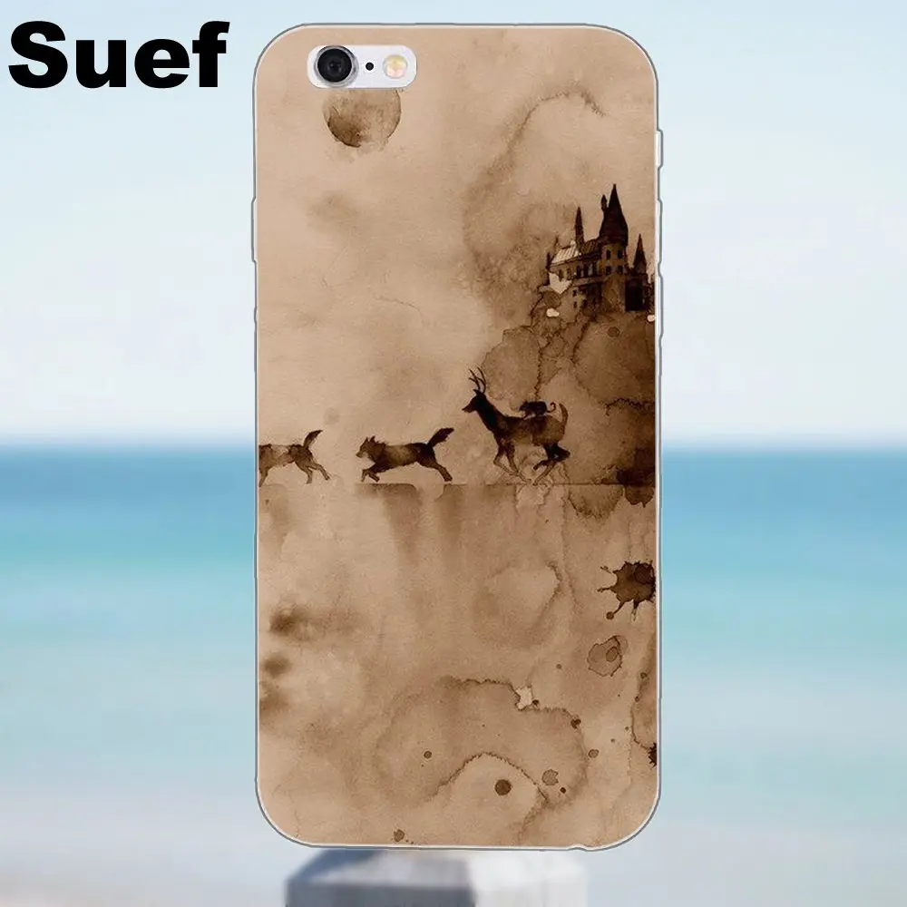 Suef Marauders карта для iPhone 4 4S 5 5S 5C SE 6 6S 7 8 Plus X Samsung Galaxy A3 A5 J1 J3 J5 J7 2016 2017 TPU чехлы