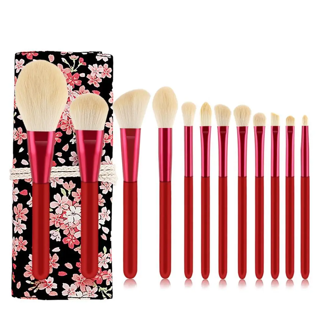 

12Pcs Fashion Portable Multifunctional Soft Makeup Brush Chinese Style Make up Tools