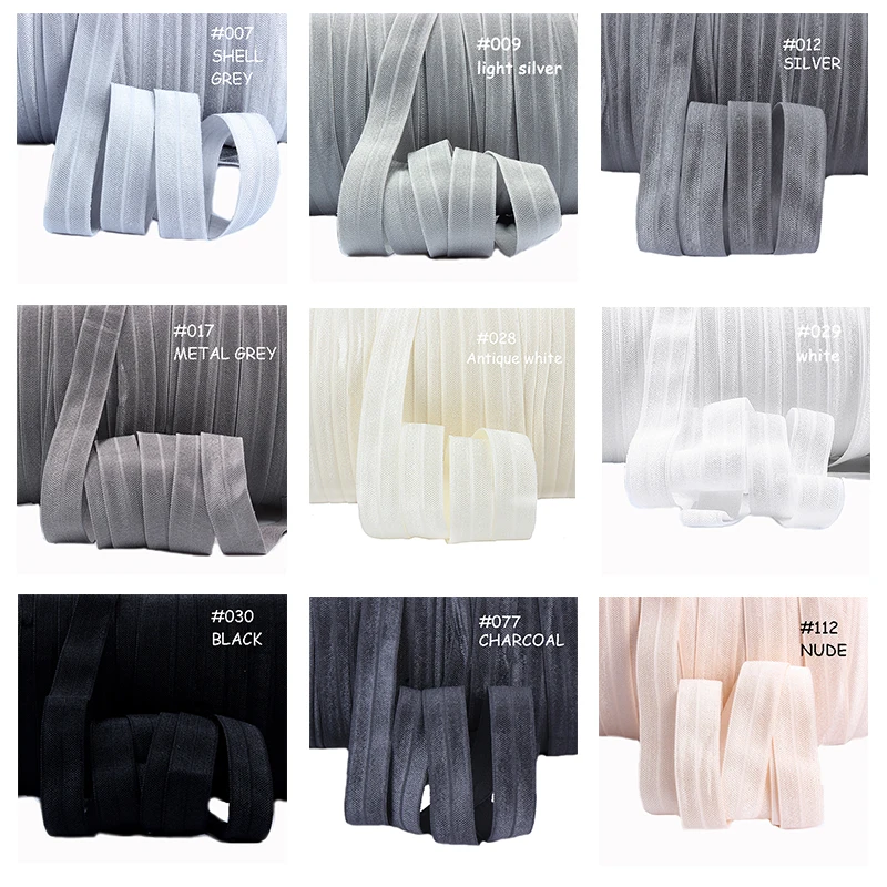 

(50Y/lot) More than 100 colors factory direct wholesale price solid fold over elastic