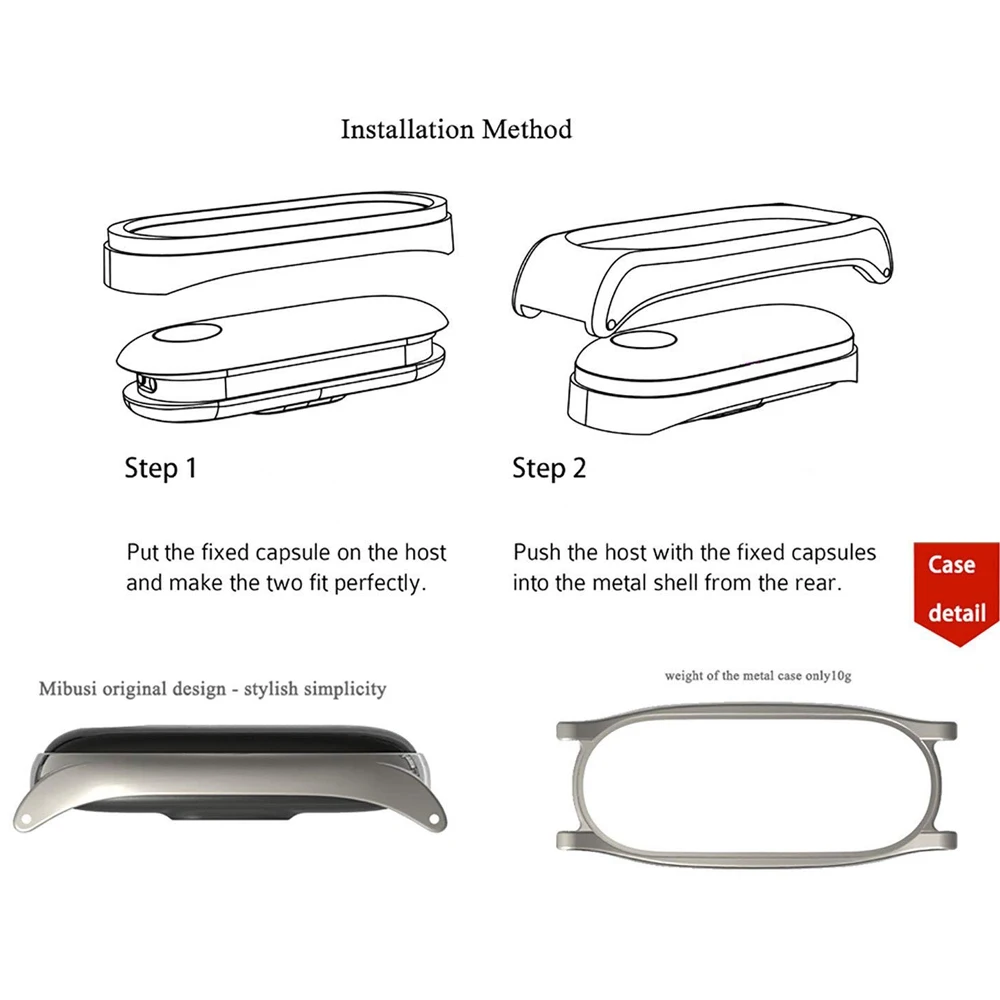 Серебряный чехол из розового золота Смарт часы для Xiaomi Mi band 3 ремешок