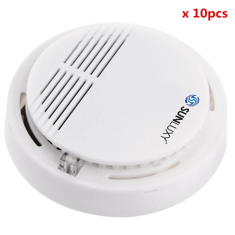 

SUNLUXY 10pcs SS168W Fire Sensor Smoke Detector Home Security System alarm Tester Standalone Fire Smoke Cordless Detector Sensor