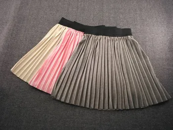 

Kids Pleated Skirts Loose Velvet Spring Winter Skirt For Girls KD-1892