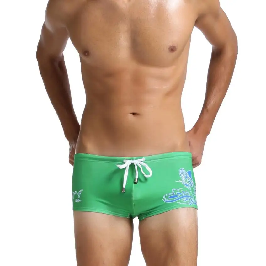 Green KLV Мужская одежда для плавания Maillot De Bain, купальные костюмы для мальчиков, шорты-боксеры, мужские плавки, купальный костюм для серфинга, Banadores#30 - Цвет: Green
