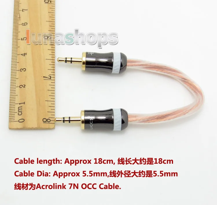 LN004329 3 5mm 7N OCC Male Hifi Headphone AMP Amplifier audio DIY cable For MP3 etc
