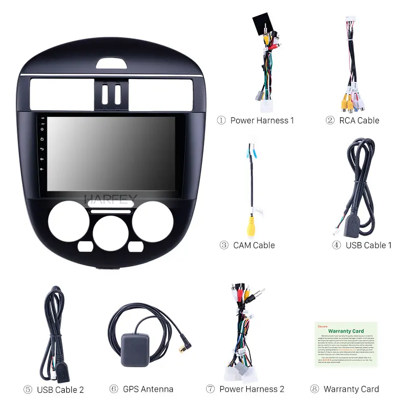 Sale Harfey 9 inch Android 8.1 for 2011-2014 Nissan Tiida Manual A/C GPS car Radio with HD Touchscreen support Carplay Digital TV 3