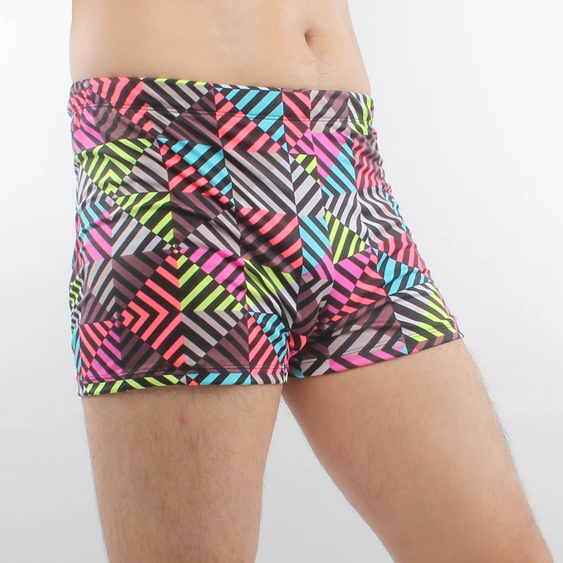 

SWIMMART Geometric Allover-Print Sexy Men Swimwear 2019 Large Mens Bathing Short Plus Size XXXL Male Swimsuit Drop Shipping