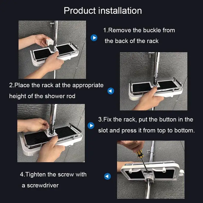 Sprinkler Storage Rack Tray Hair Dryer Holde Non-punching Shower Tray Rack Bathroom Elevator Rod Sprayer Base Faucet Accessories