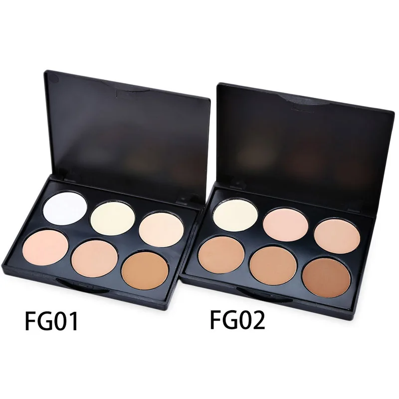 6 color Professional Bronzers Highlighters pallete Glow Kit Powder Face