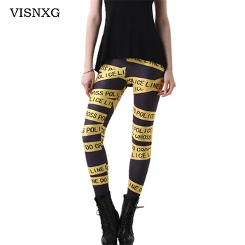 

Women Stylish Printed Do Not Cross Legging Letter Fashionable Plus Size Legins Punk Rock Peculiar Trousers Pantalones Mujer K152