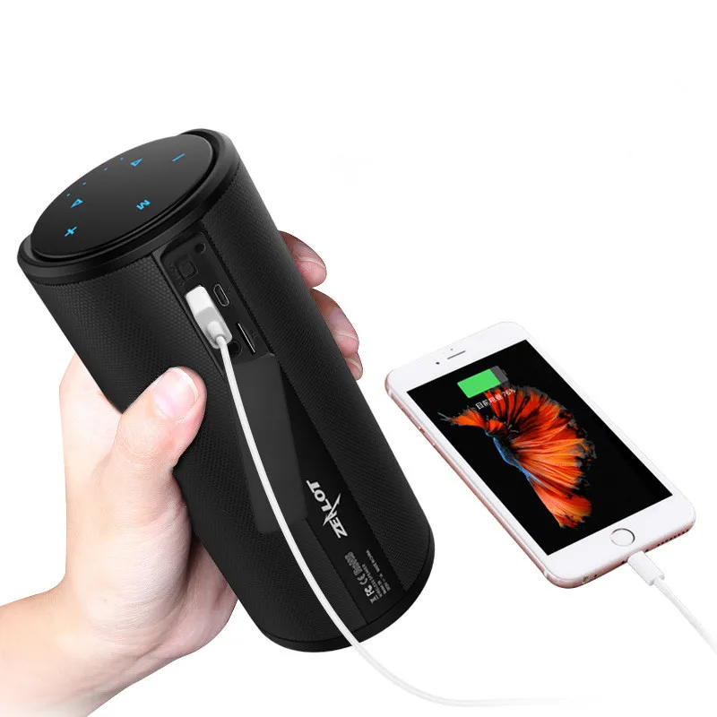 

ZEALOT S8 HiFi Stereo Wireless Bluetooth Speaker Touch Control 3D Surround Sound Sport Subwoofer Support TF Card power bank