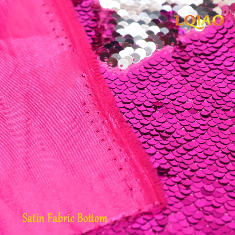 Fuchsia Silver Sequin Fabric-003