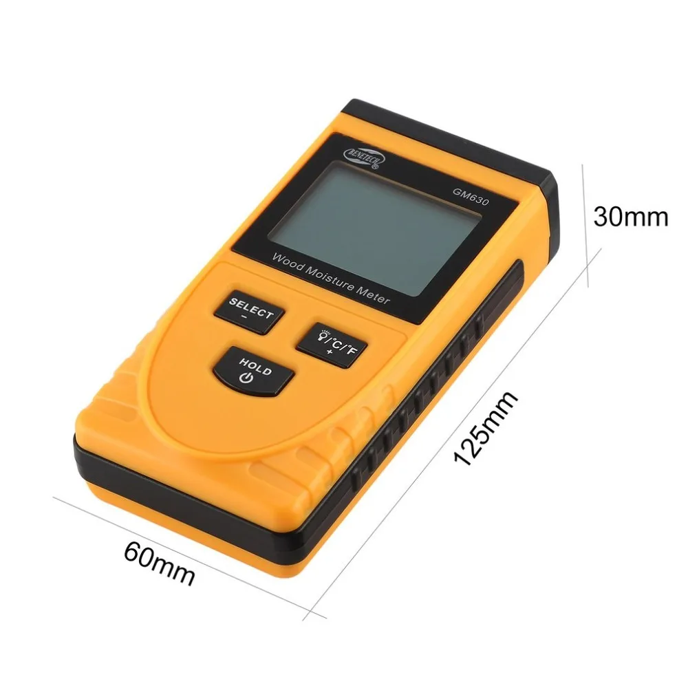 GM630 цифровой ЖК-дисплей измеритель влажности древесины тест влажности содержание воды метр детектор плотность гигрометр Vochtmeter