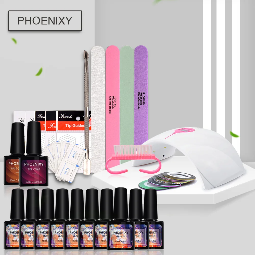 Полный маникюрный набор с лампой для ногтей Набор 36 Вт УФ светодиодный светильник для наборы для ногтей 10 шт 10 мл УФ-гель для ногтей набор Инструменты для маникюра