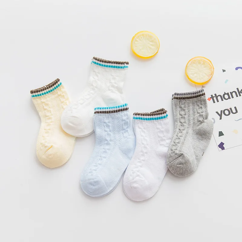 5 пар/лот; носки для малышей; Летние сетчатые тонкие носки для маленьких девочек; хлопковые носки для новорожденных мальчиков; одежда для малышей; аксессуары - Цвет: 05