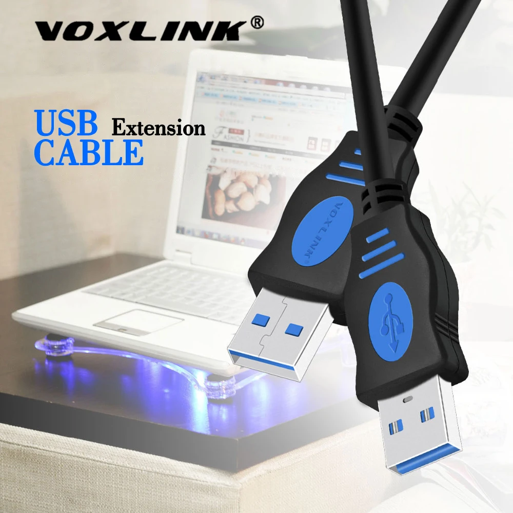 

VOXLINK USB to USB Extension Cable USB 2.0 Male to Male Extend Cable External hard drive cable Adapter For Radiator Hard Disk