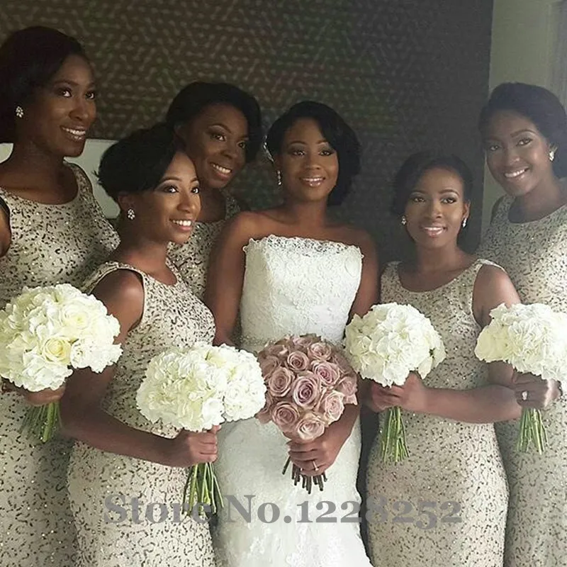Sparkly Ivory Bridesmaid Dress Sequined Scoop Beaded Long Wedding Sparkly Ivory Bridesmaid Dress Sequined Scoop Beaded Long Wedding Party Dresses Backless Plus Size Mermaid In From