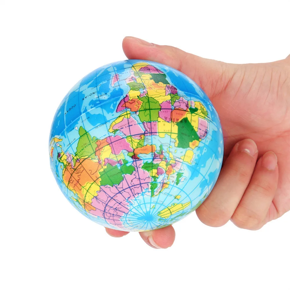 Снятия стресса карта мира пены мяч атлас глобус шарик для ладони планеты земной шар интерактивные резиновые шарики для детей 6,6