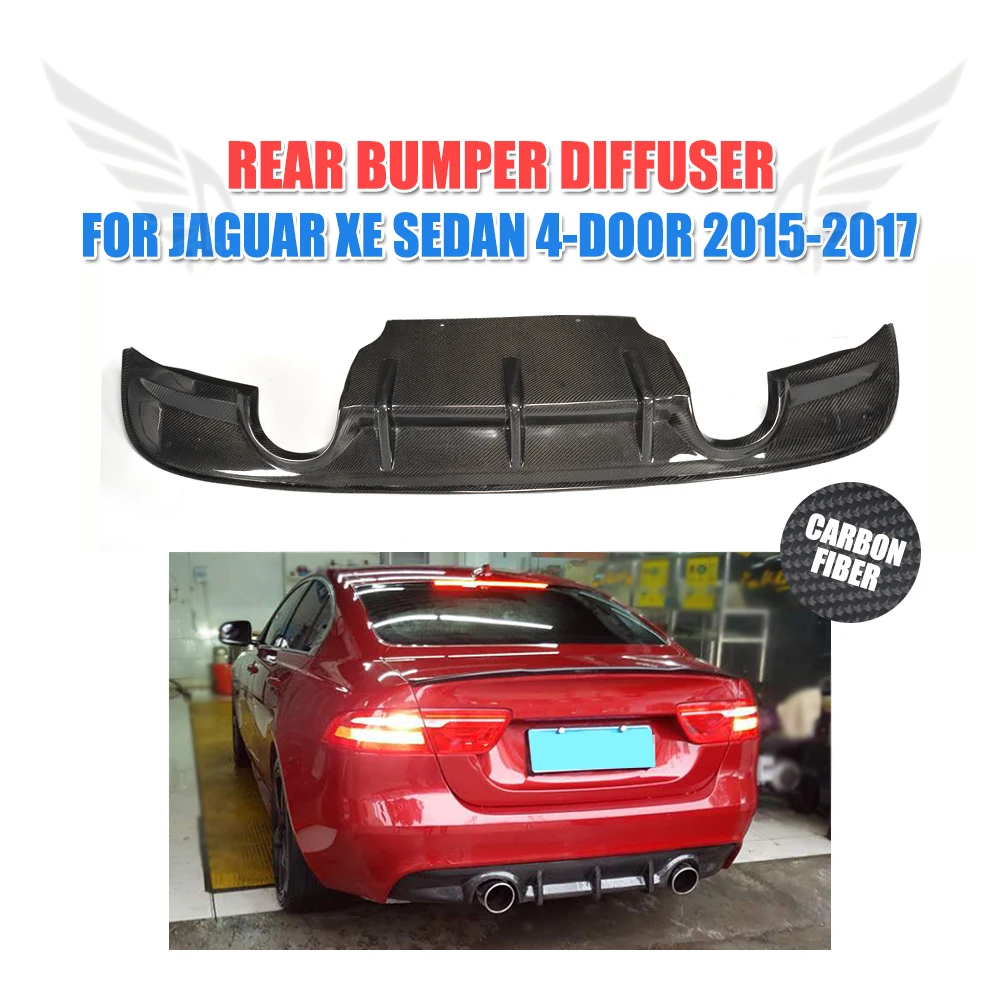 Carbon Fiber Rear Bumper Diffuser Chin Lip Spoiler for Jaguar XE Sedan