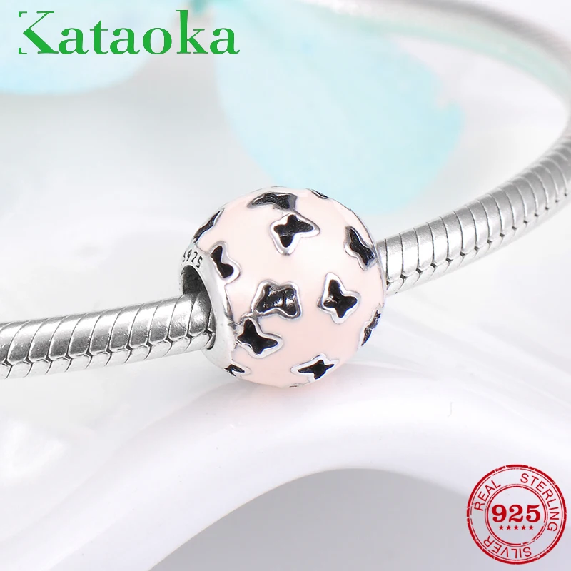 

Real 925 Sterling Silver Charms pink Hollow out Butterfly Beads Fit Original Pandora Charms Bracelet Jewelry Making