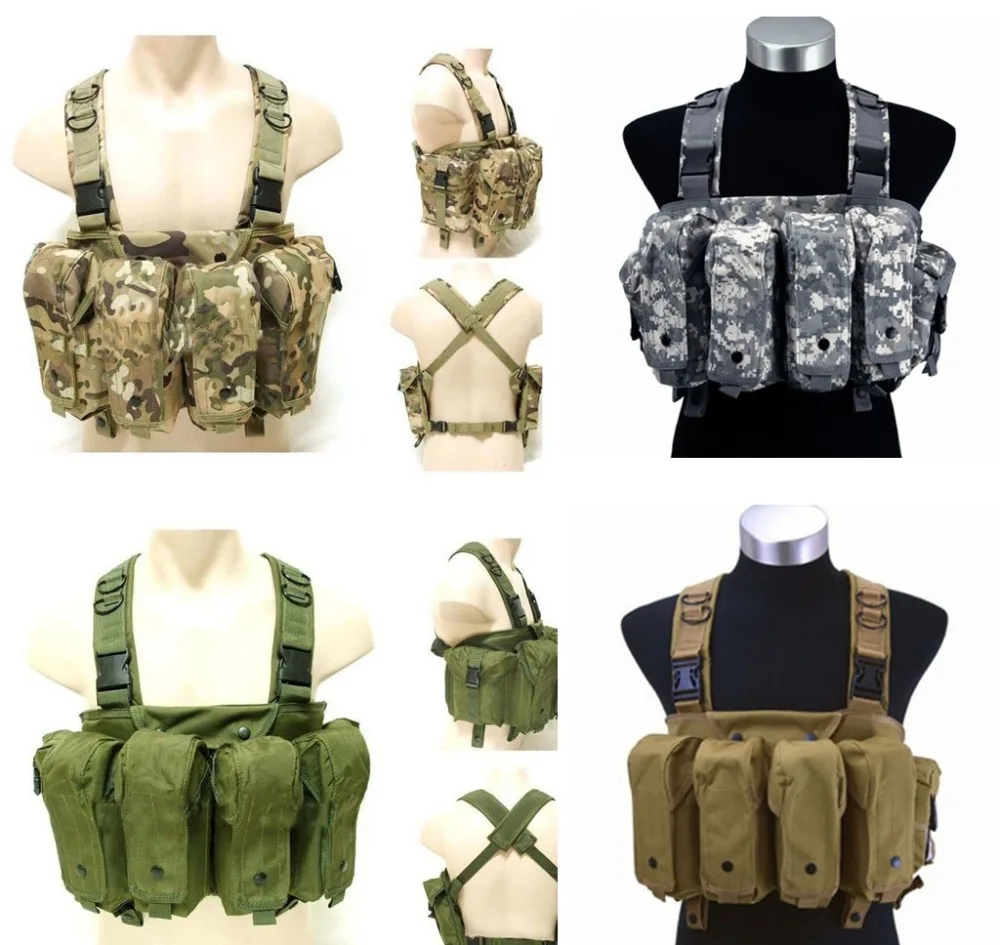 Tactical Chest Rig Large Capacity Mag Carrier Quick release 7 Pocket