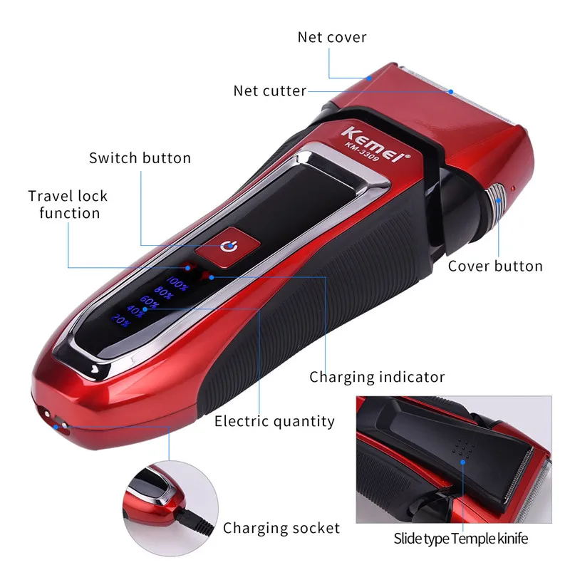 Günstige Schnell Ladung Elektrischen Rasierer Ganze Körper Wasserdichte Elektrische Rasierer Nass Trocken Dual Verwenden Leistungsstarke Rasieren Maschine Männer Bart Trimmer 31