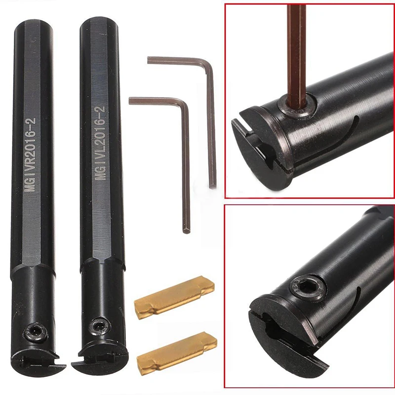 3pcs/set MGIVR2016-2 / MGIVL2016-2 Tool Holder Boring Bar + MGMN200 Insert with Wrench For Lathe Turning Tool