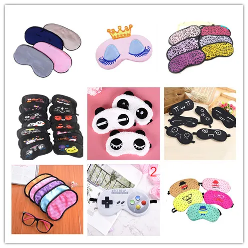 3D Natural Sleeping Eye Mask Cotton Funny Cover Blinder Anti Snoring Blindfold Portable Travel Sleeping Eye Shade Multi Styles