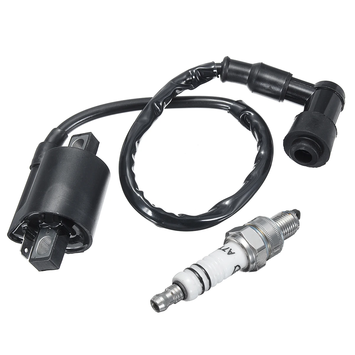

1pcs Spark Plug Ignition Coil Metal Kits For Apache RLX 50cc 100cc 2 Stroke Quad Bike