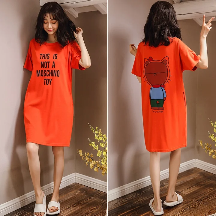 Летняя Милая женская одежда для сна, M-XXL ночные рубашки, домашняя одежда для девочек, ночная рубашка для сна, домашняя одежда - Цвет: 5207