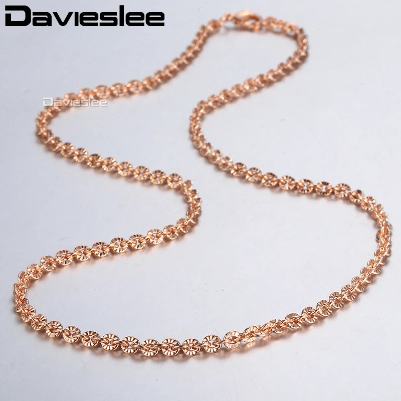 Женская цепочка Rolo Link розовое золото 585 пробы 3 мм 45 6 см GN357|rose gold necklace|gold necklacelink chain