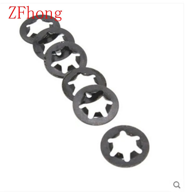 

500pcs m6 6mm star lock starlock push on fixes clip washer 65Mn
