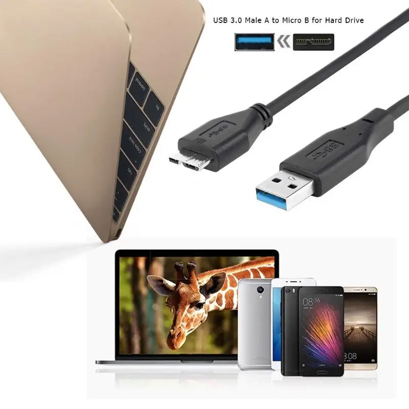 Горячее предложение Высокое Скорость 0,5 м USB 3,0 Тип кабеля «Папа-папа» USB 3,0 Micro B Мужской Кабельный адаптер-переходник для внешний жесткий диск для жесткого диска