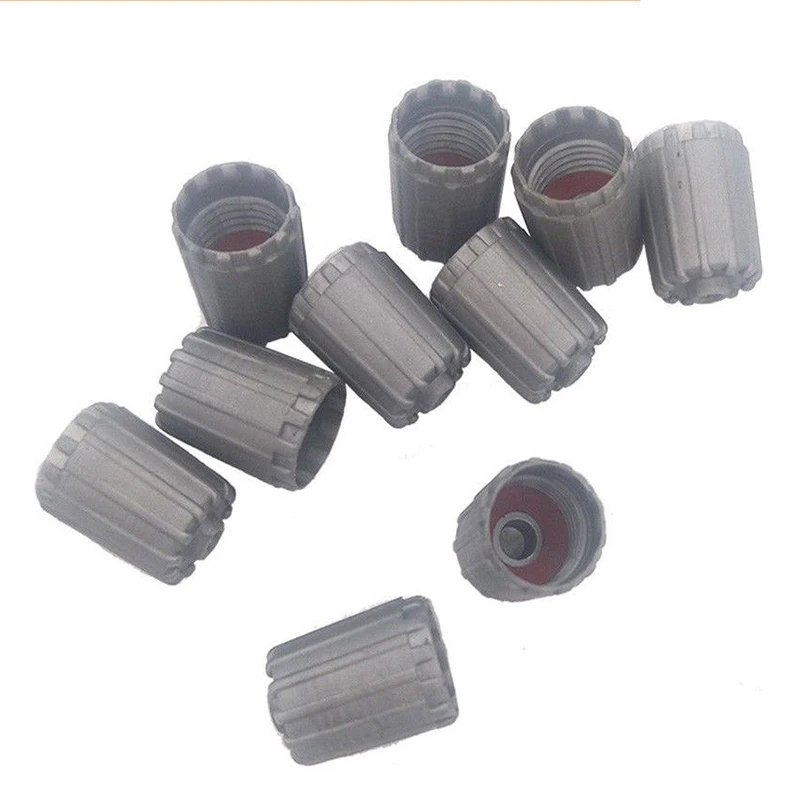 10pcs/bag Plastic Gray Tire Valve Stem Cap Tpms Tire Cap With Gasket Ff2 ► Photo 1/6