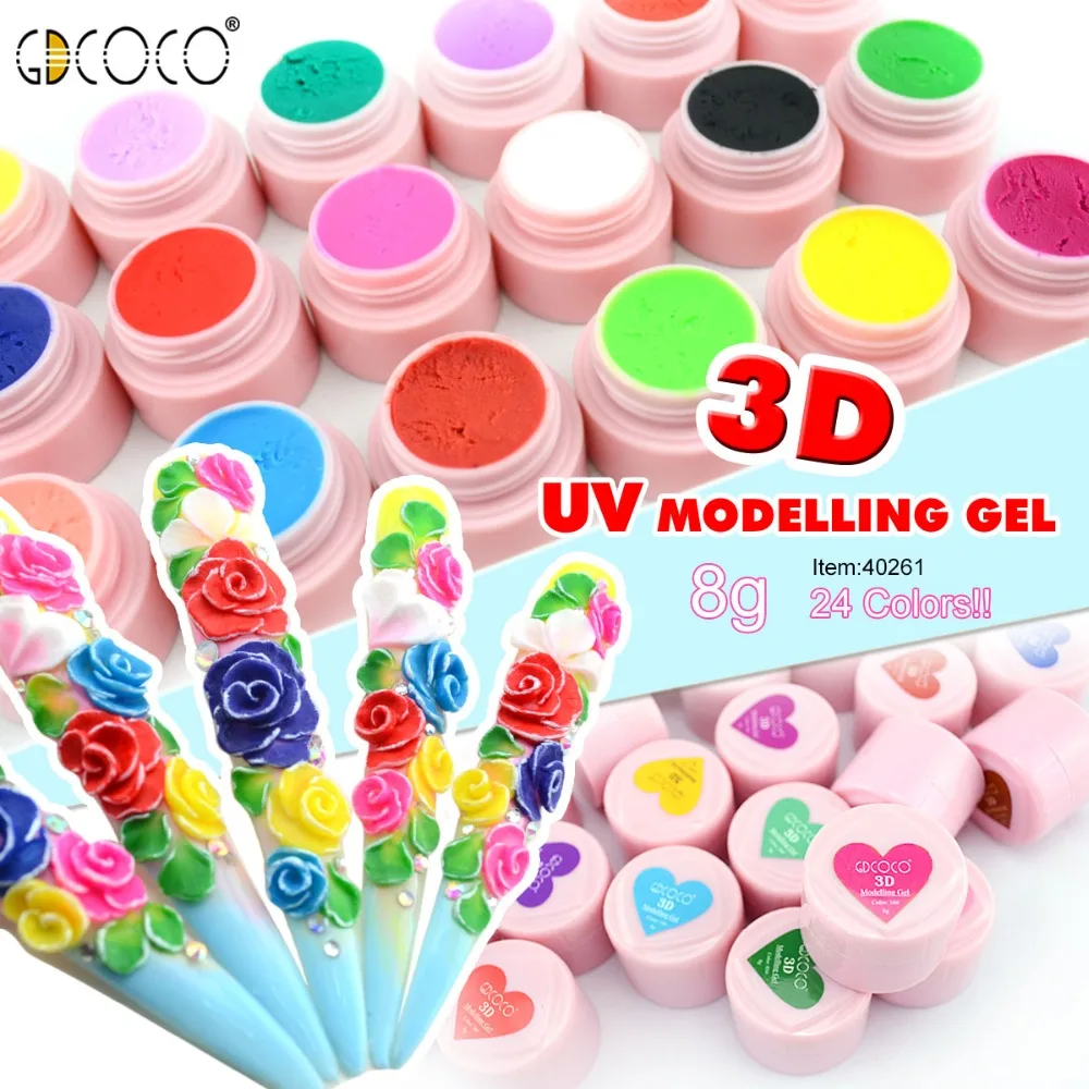 GDCOCO Nail Art Design 3D Painting Gel Soak off UV LED Plasticine Gel 3D Modeling Gel DIY Nail Desi