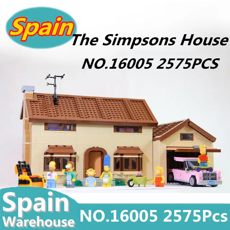 

Building Blocks Kit 16005 The Simpsons House 2575Pcs Compatible legoing 71006 Creator Toys With Figure Construction Toy In Spain