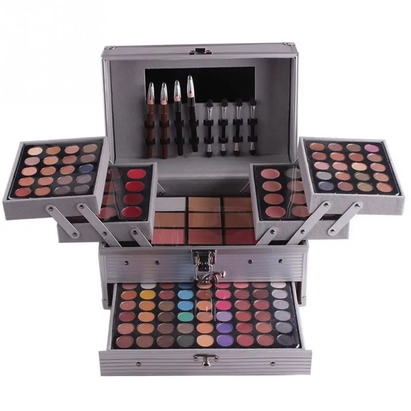 

Professional Eye Cosmetic Case Set Eyeshadow Concealer Blush Eyebrow Powder Palette Girlfriend Birthday Gift Makeup Set