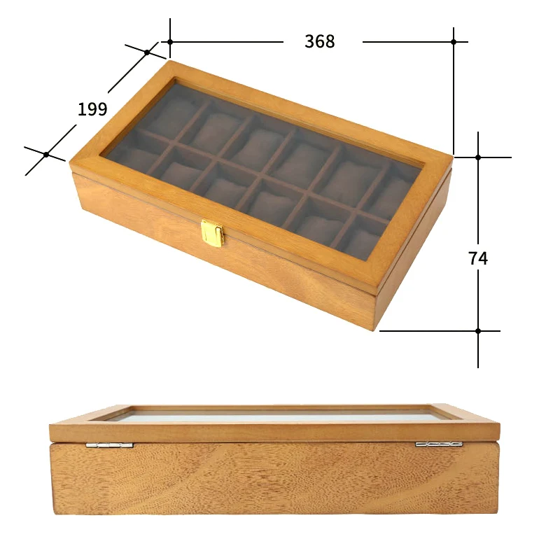 LISM Luxury 12 Grids Wooden Watch Box High Quality Watch Display Case Holder Storage Container Gift Box caja regalo