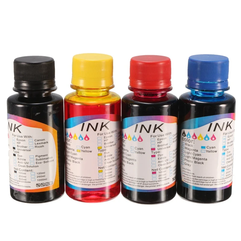 Universal 4 Color Dye Ink refill bulk ink for HP For Canon For Lexmark For Dell